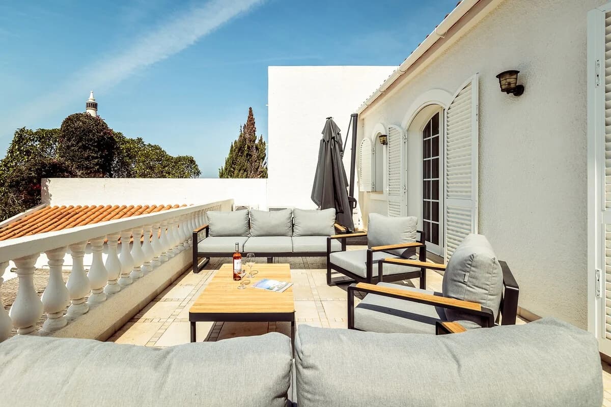Terrace lounge seating at Casa da Parra, Algarve